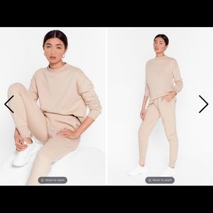Nasty gal sweat set in beige